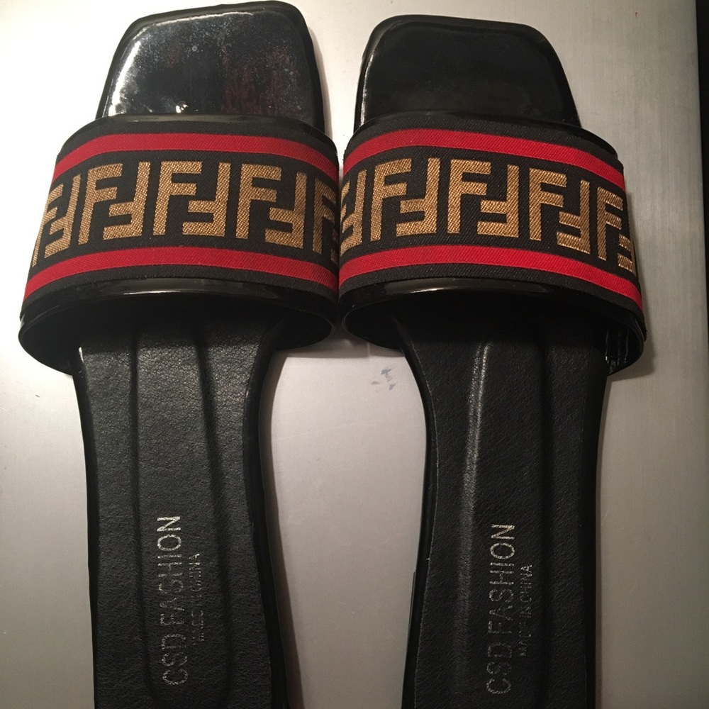 Gently warn sandals.